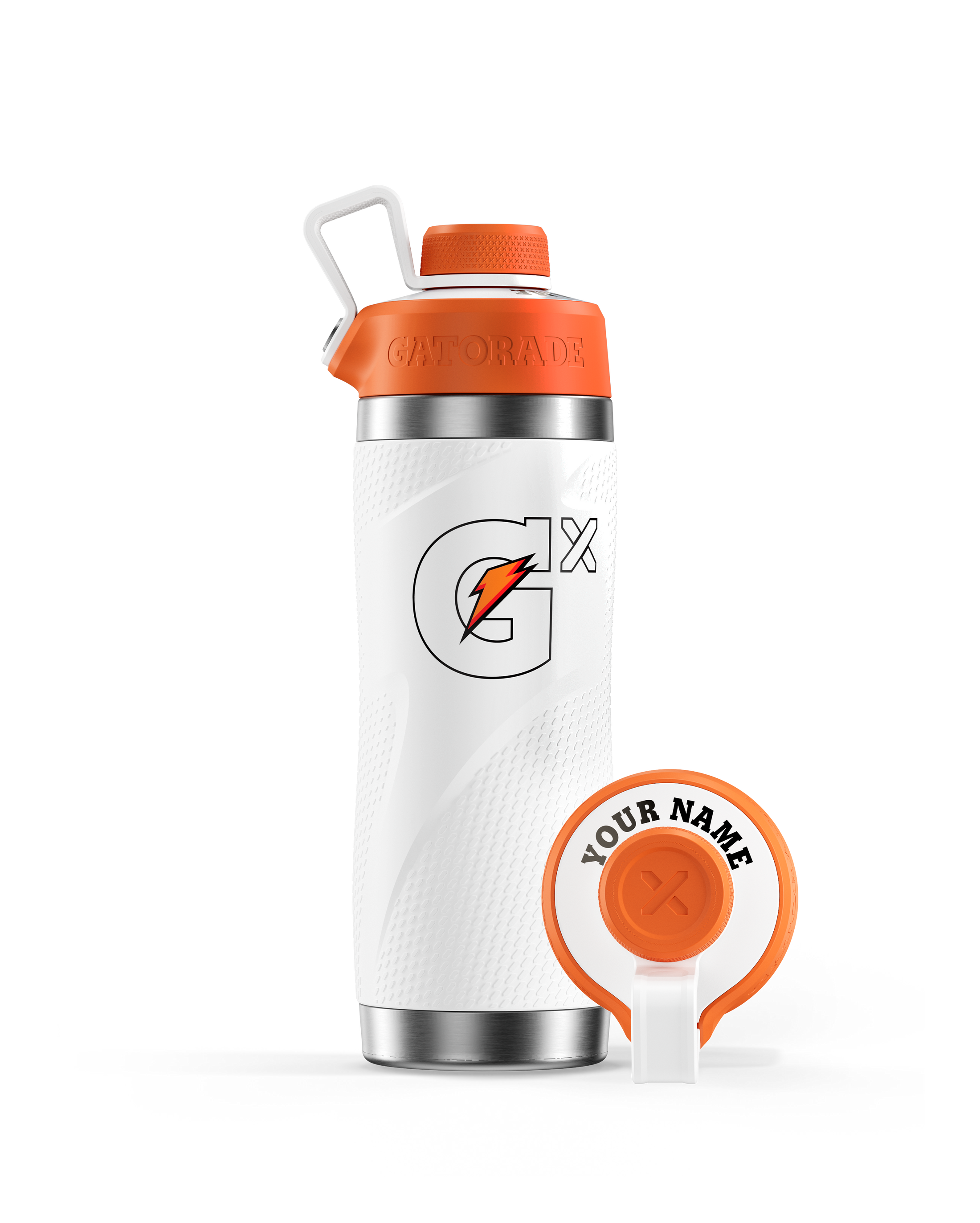 Gx Stainless Steel White Bottle with Lid