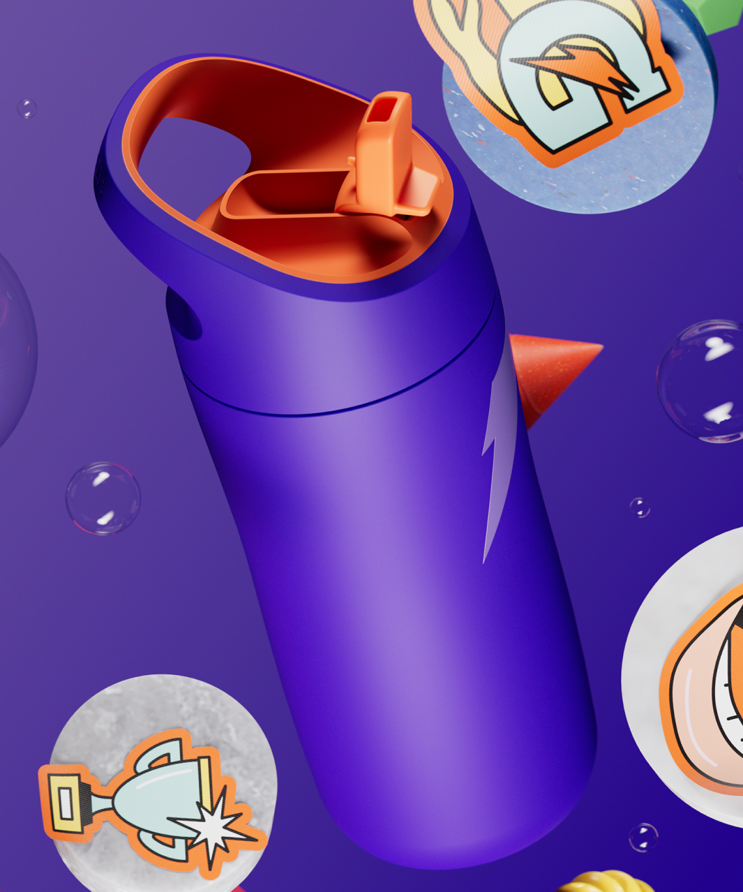 Rookie Stainless Steel Water Bottle - Purple - PDP Detail 2
