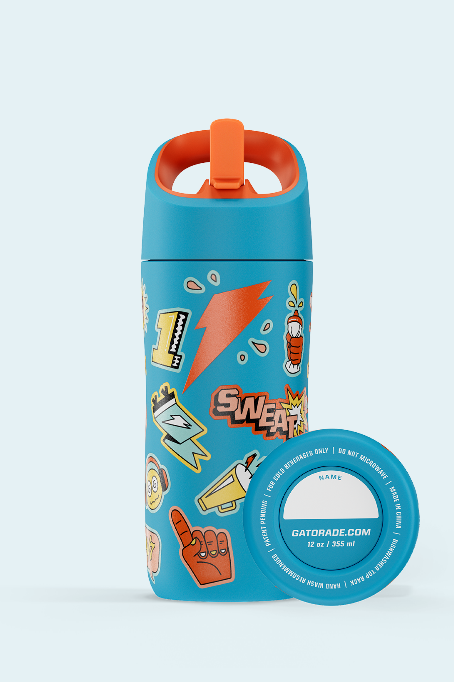 Rookie Stainless Steel Water Bottle - Sticker Teal - PDP Detail 3