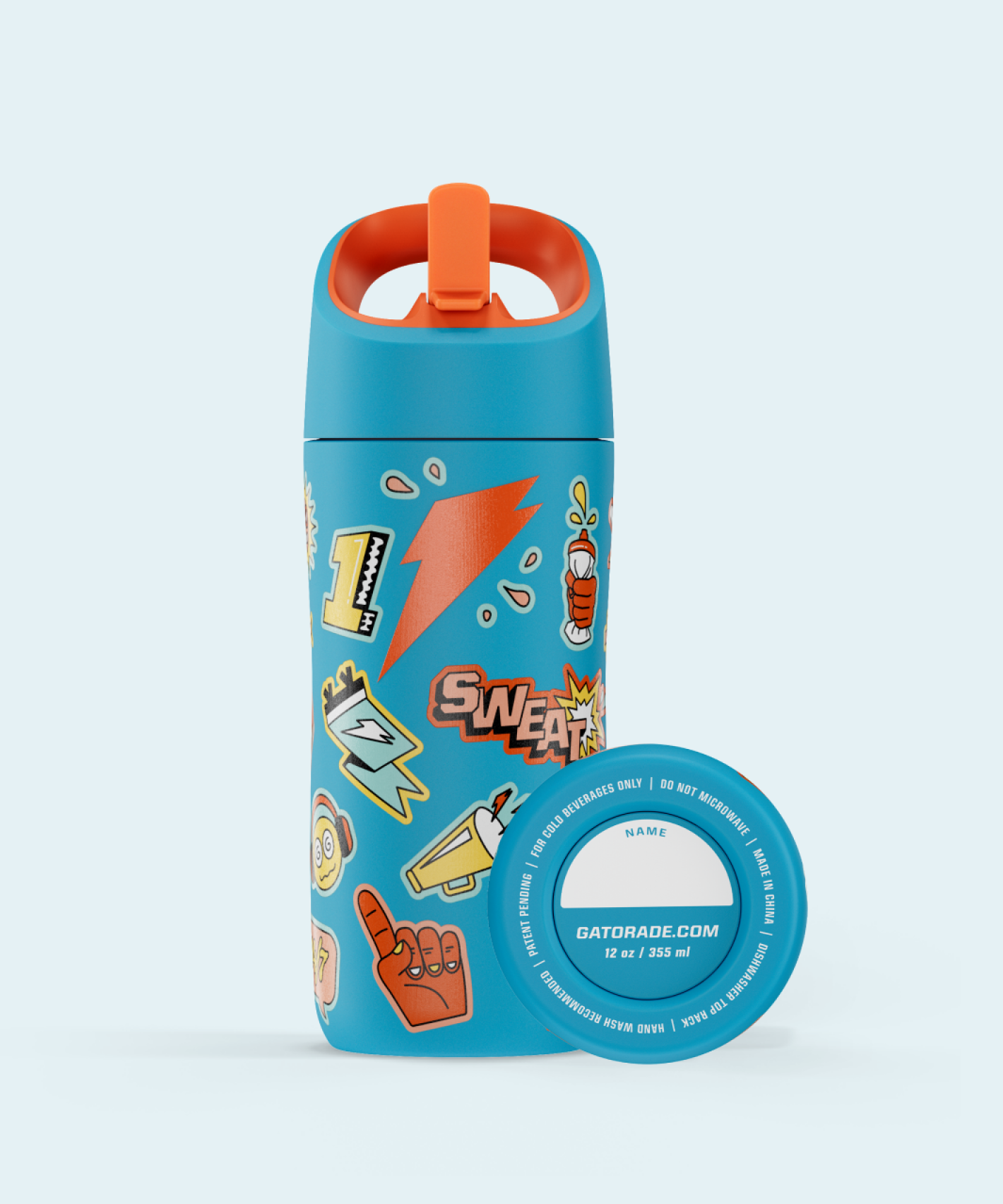 Rookie Stainless Steel Water Bottle - Sticker Teal - PDP Detail 4