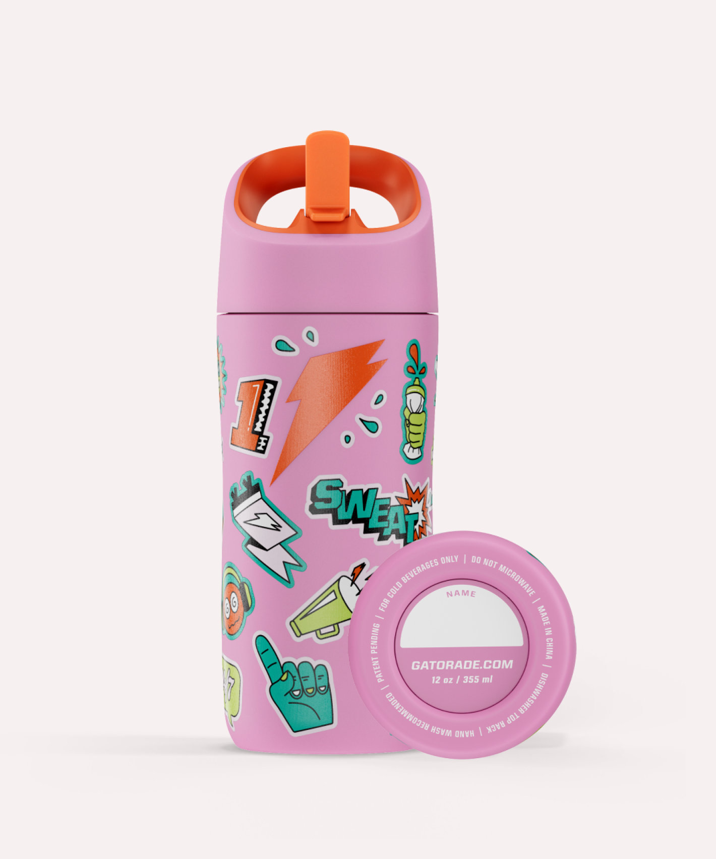Rookie Stainless Steel Water Bottle - Sticker Pink - PDP Detail 4